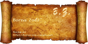 Borna Zoé névjegykártya
